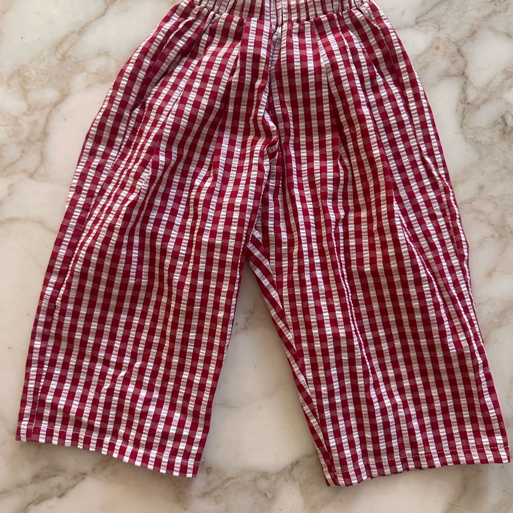 Red Checkered Kids Pants